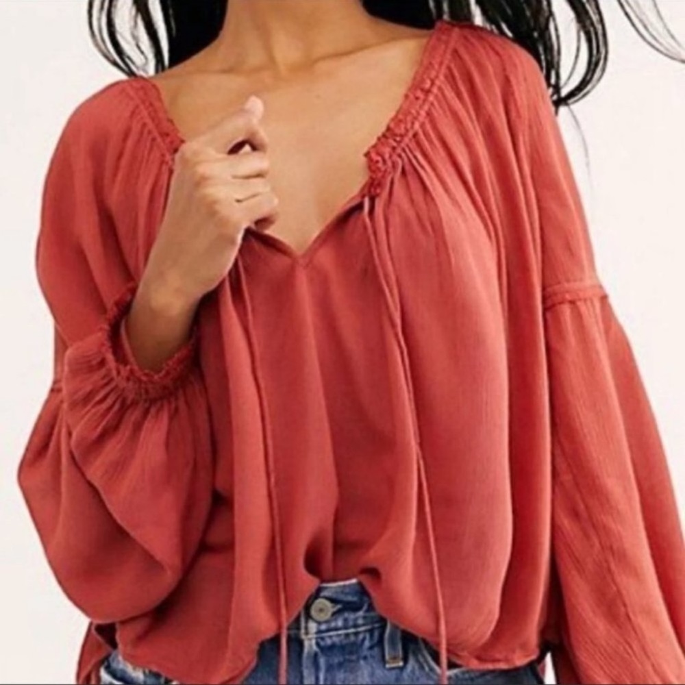 Free People Rust Blouse